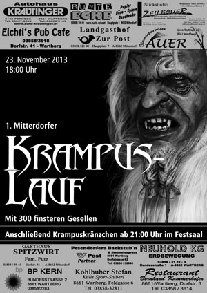Plakat für den Krampuslauf in Mitterndorf