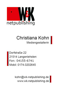 Visitenkarte W&K netpublishing - Christiana Kohn